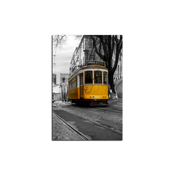 Obraz na plátně - Historická tramvaj v centru Lisabonu - obdélník